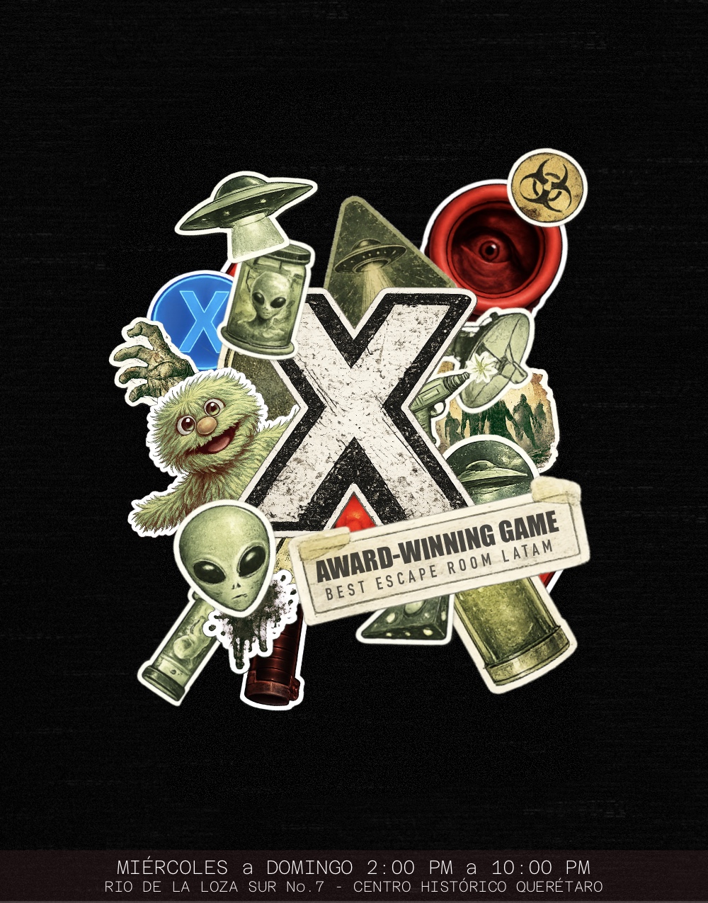 Escape Room X. Enigma Rooms inmersivos en Querétaro. Retos mentales y trabajo en equipo.